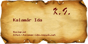 Kalamár Ida névjegykártya